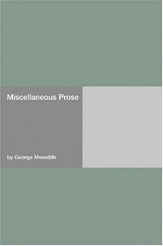 Miscellaneous Prose cover