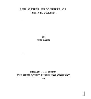 Nietzsche and Other Exponents of Individualism