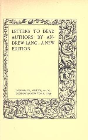 Letters to Dead Authors